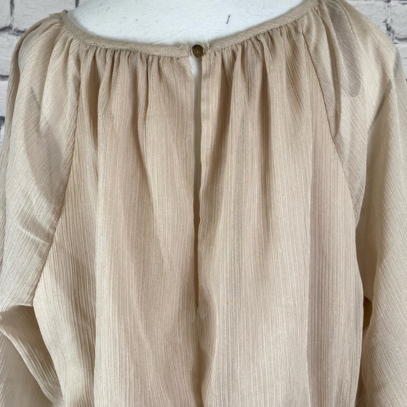 City Studio Champagne Cream Mid Length Boho Formal Dress Elastic Waist size 2X - Picture 13 of 16